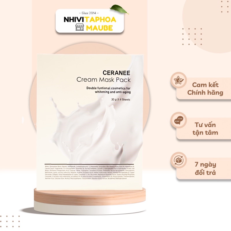Mặt nạ dừa tươi lên men công nghệ biocell Ceranee Hàn Quốc 30g chính hãng