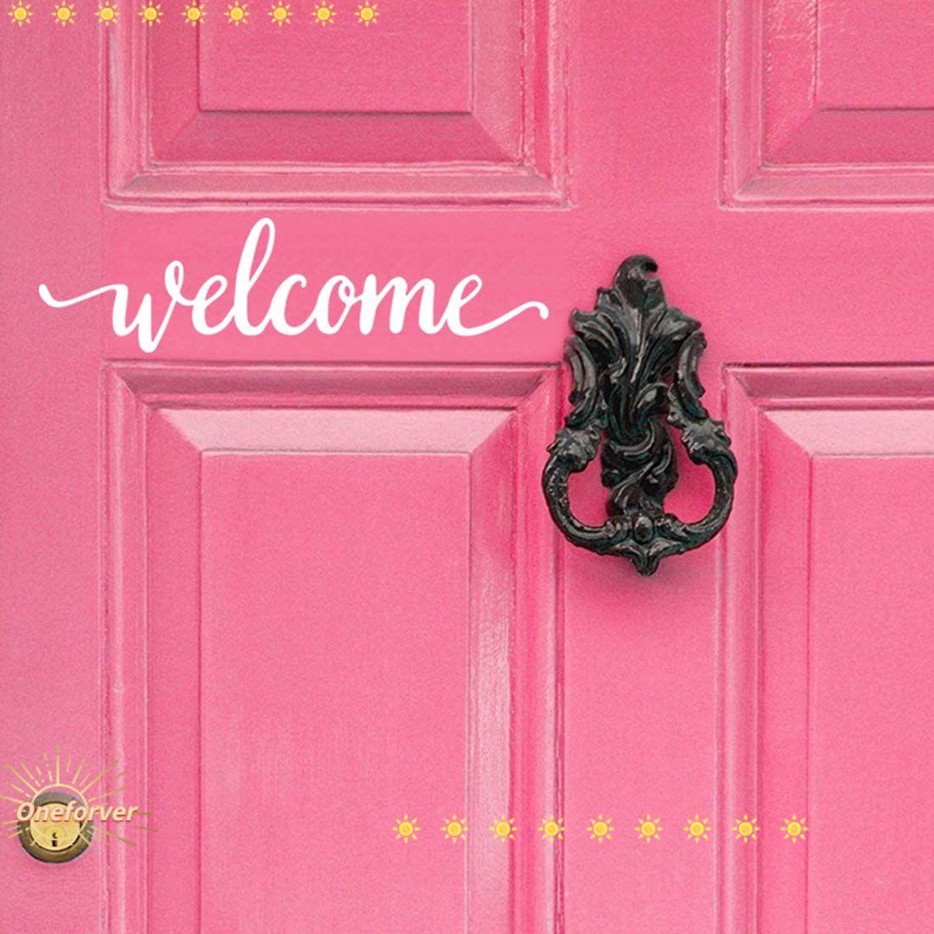 Sticker Dán Tường Họa Tiết Chữ Welcome Dễ Thương Bắt Mắt