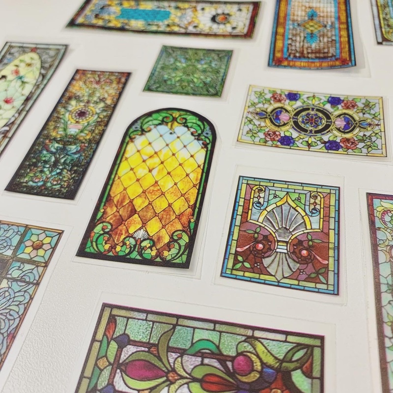 Hình dán washitape cửa sổ kính màu từ Kiroku studio, bán theo chu kỳ