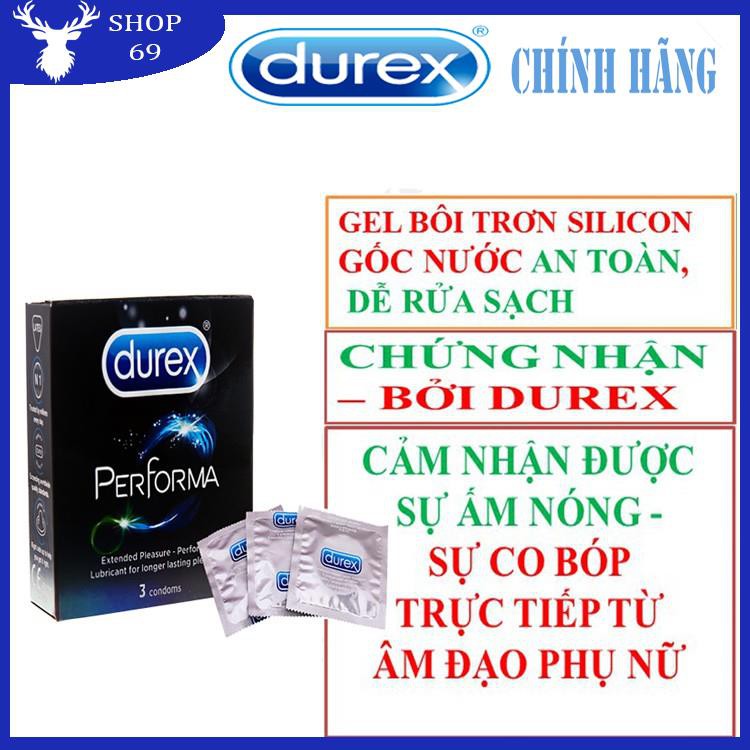 (TRỊ XUẤT TINH SỚM - 100%) Bao cao su DUREX PERFORMA kéo dài thời gian quan hệ (03bao/1 hộp bcs)