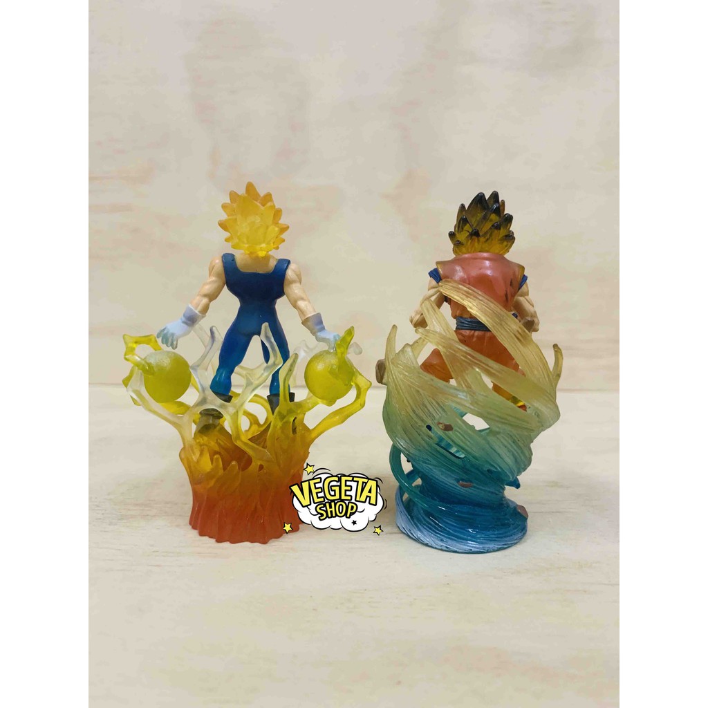 Mô hình Dragon Ball - Mô hình Majin Vegeta SSJ &amp; Songoku Goku SSJ - Chính hãng Bandai - Cao 8cm