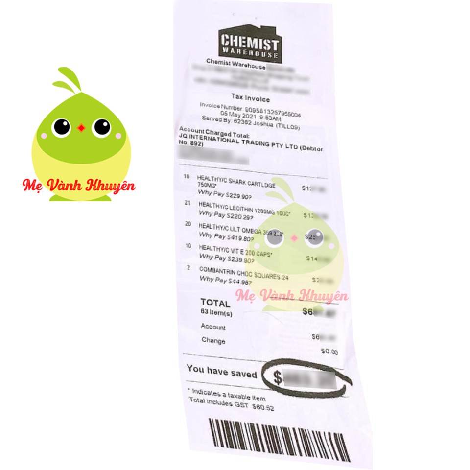 Sụn vi cá mập Healthy Care Shark Cartilage 750mg, Úc