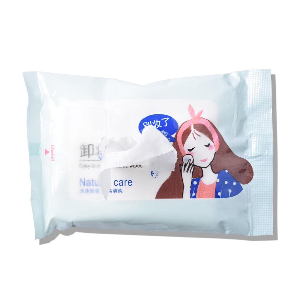 Túi 25 khăn ướt tẩy trang HENGFANG H3006 dưỡng ẩm chăm sóc làn da tiện lợi
