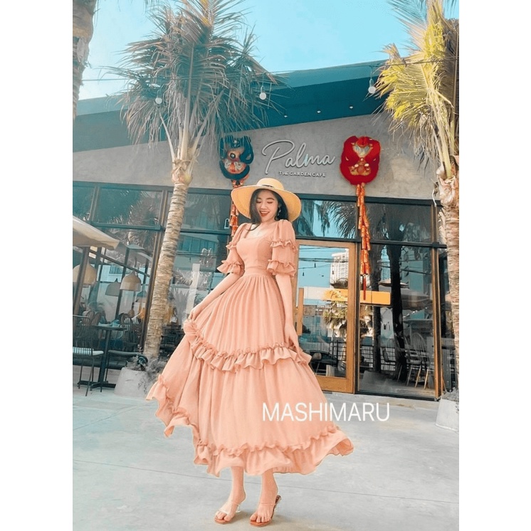 (FREE SHIP) MẪU HOT ĐẦM VOAN XÒE MAXI DÂY CỘT NƠ SAU THẦN TIÊN TỶ TỶ PU HHP