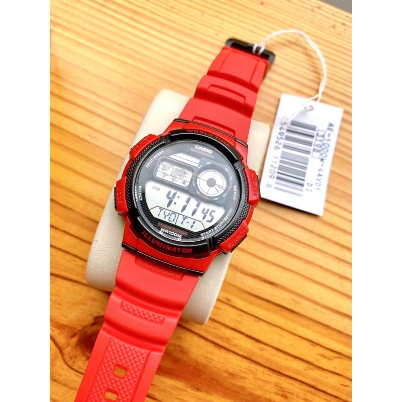 Đồng hồ điện tử nam dây cao su Casio JP AE1000W 3A  nhiều màu
