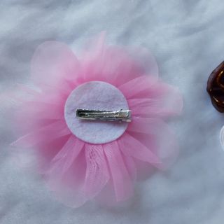 Kẹp tóc hoa vải voan cho bé