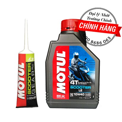 Combo nhớt Motul Scooter Le 10W40 + Hộp số motul 120ML