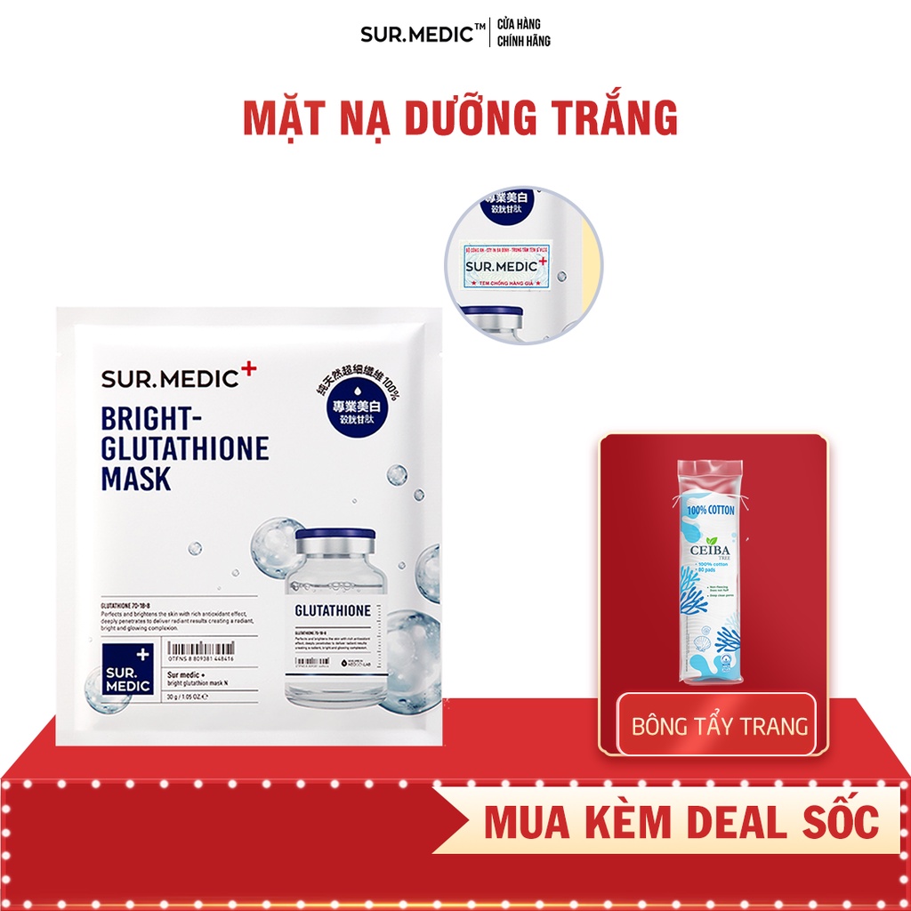 Mặt Nạ Dưỡng Trắng Da SURMEDIC Bright Glutathione Mask 30g