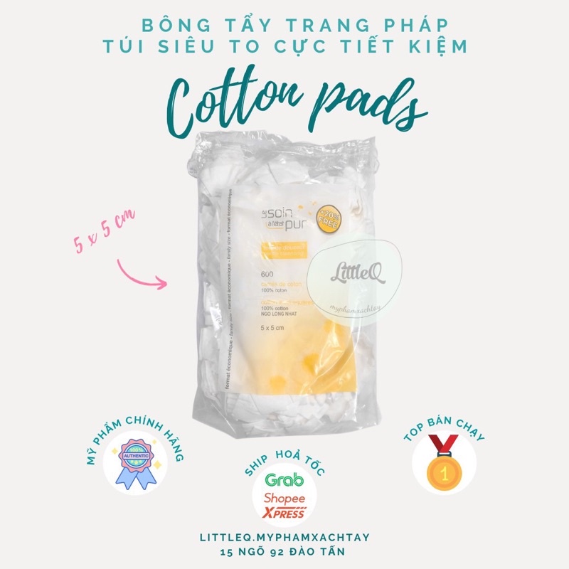 Bông tẩy trang 600 miếng pháp