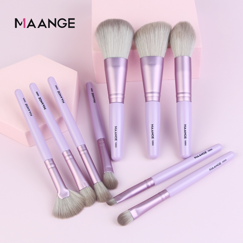 Bộ 9 cọ trang điểm+Set 5 mút tán kem nền MAANGE đánh phấn mắt kẻ viền môi đánh phấn má hồng Phủ Phấn chuyên nghiệp