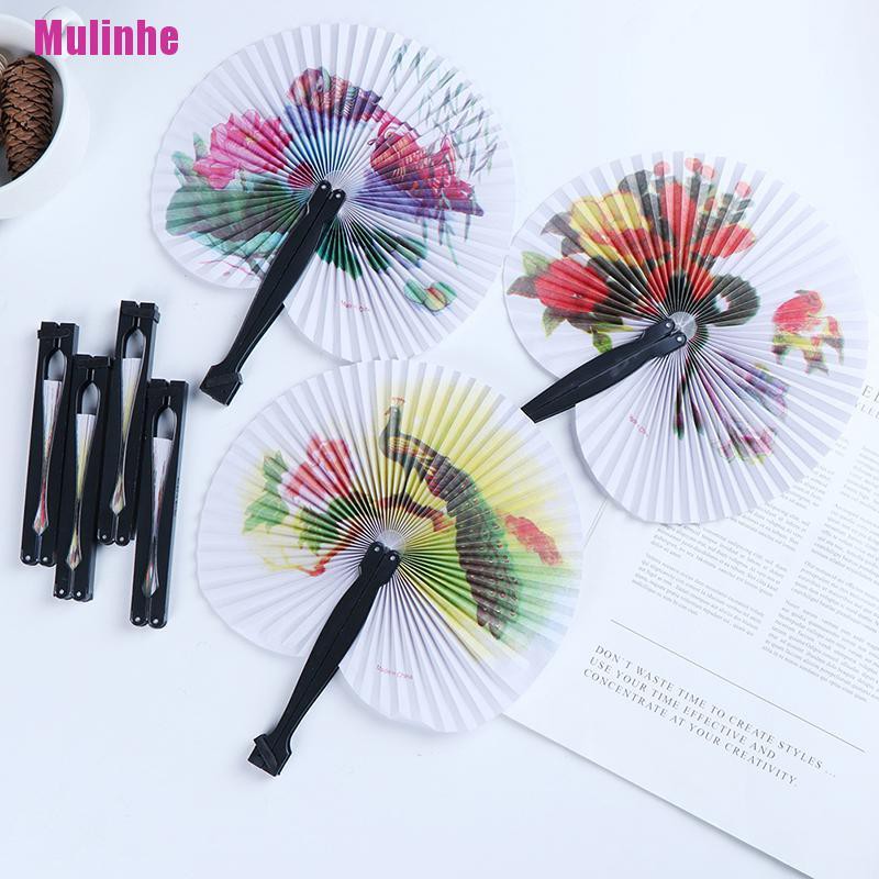 Quạt Xếp Cầm Tay Bằng Giấy In Họa Tiết Phong Cách Trung Hoa