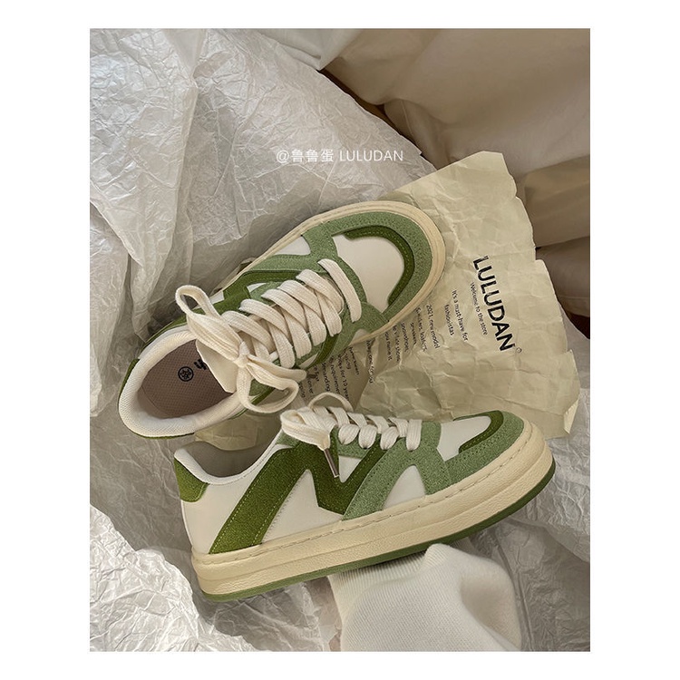 Giày Thể Thao Màu Trắng Xanh Lá Phong Cách Thời Trang Dành Cho Nữ