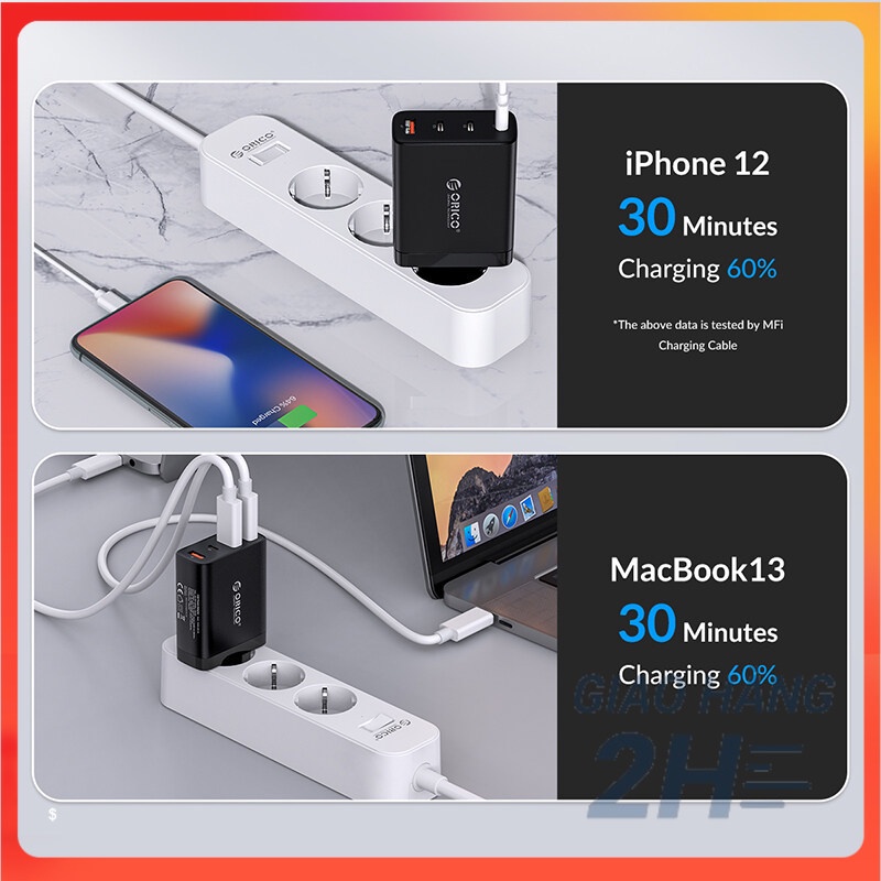 ORICO Sạc USB Bộ Sạc Điện Thoại GaN 100W Cho Máy Tính Bảng  Sạc Nhanh Cho Xiaomi Sạc USB Type C PD  - GaN 100W