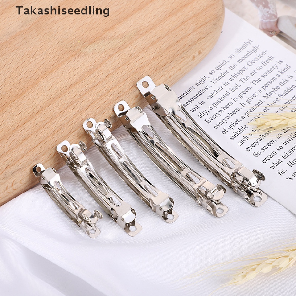 (Takashiseling) Set 10 Kẹp Tóc Hình Nơ Màu Trơn Làm Bằng Tay Bán Chạy