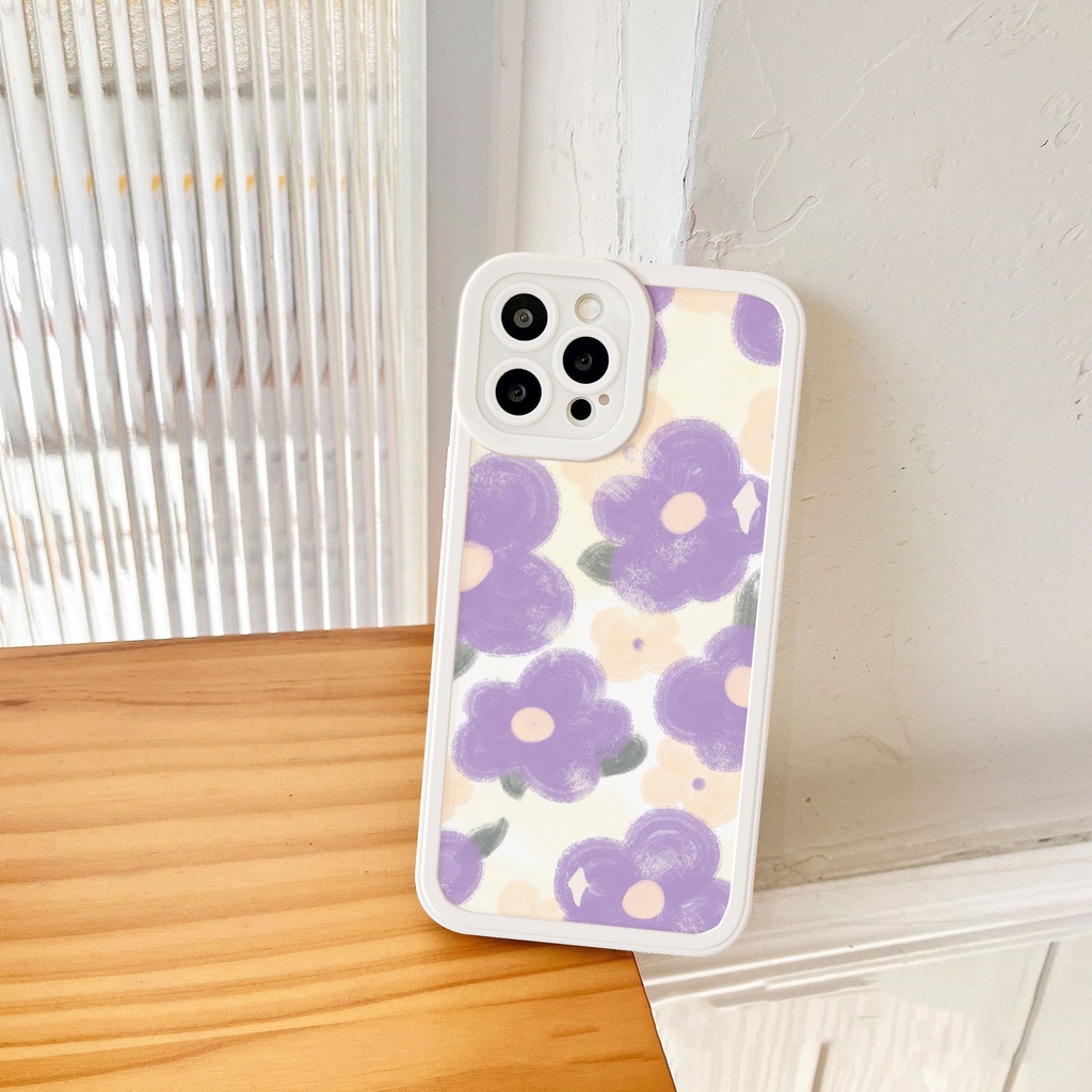 Ốp lưng iphone Hoa Năm Cánh bóng cạnh vuông 6/6plus/6s/6splus/7/7plus/8/8plus/x/xs/11/12/13/14/pro/max/promax/plus