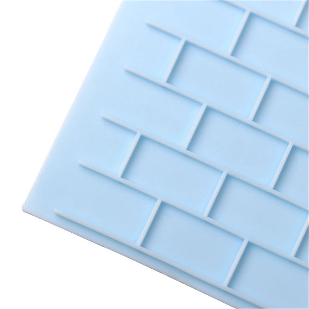 KUNHEV Set 2 khuôn làm bánh tạo hình hoa văn tường gỗ/đá/gạch tiện dụng