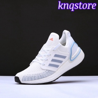Giày thể thao sneaker ULTRABOOST 6.0 Trắng viền xanh chất vải co giãn 4 chiều