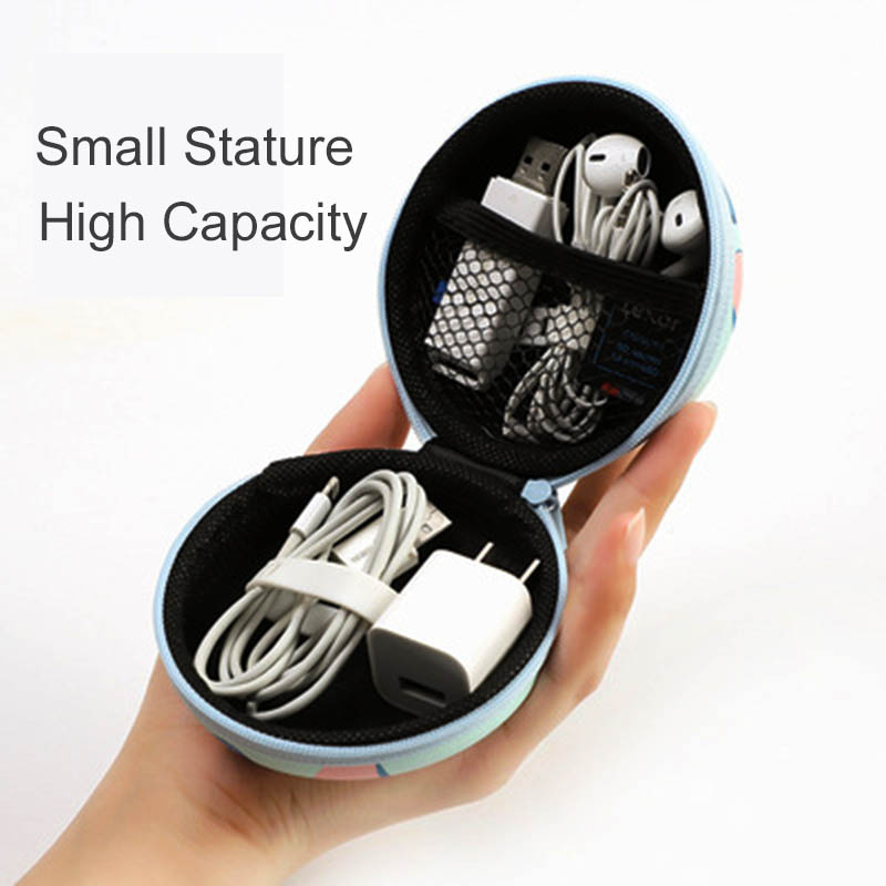 Túi Đựng Tai Nghe/Thẻ Nhớ Mini Chống Áp Lực Có Khóa Kéo Họa Tiết Hoạt Hình Dễ Thương