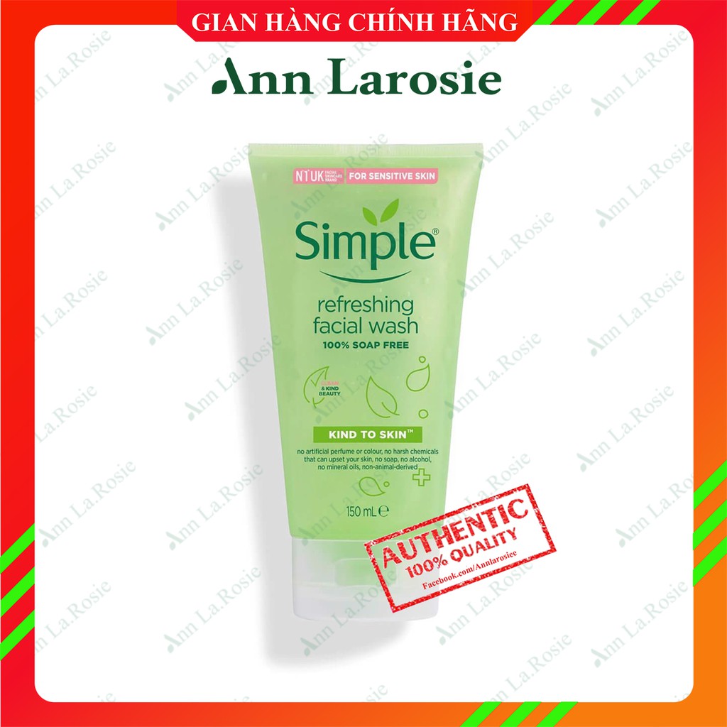 Sữa rửa mặt dạng Gel Simple Refreshing Facial Wash 150ml