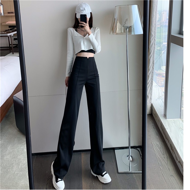 Quần Dài Lưng Cao Ống Rộng Phong Cách Hàn Quốc | BigBuy360 - bigbuy360.vn