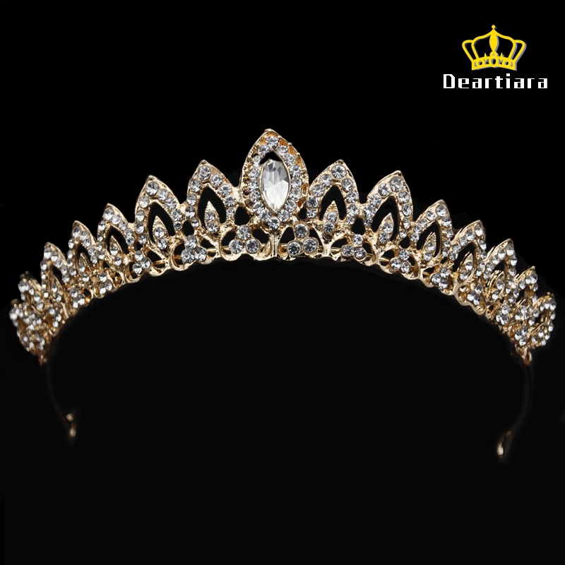 Vương Miện Hình Hoa Sen Đính Đá Sang Trọng Cho Cô Dâu