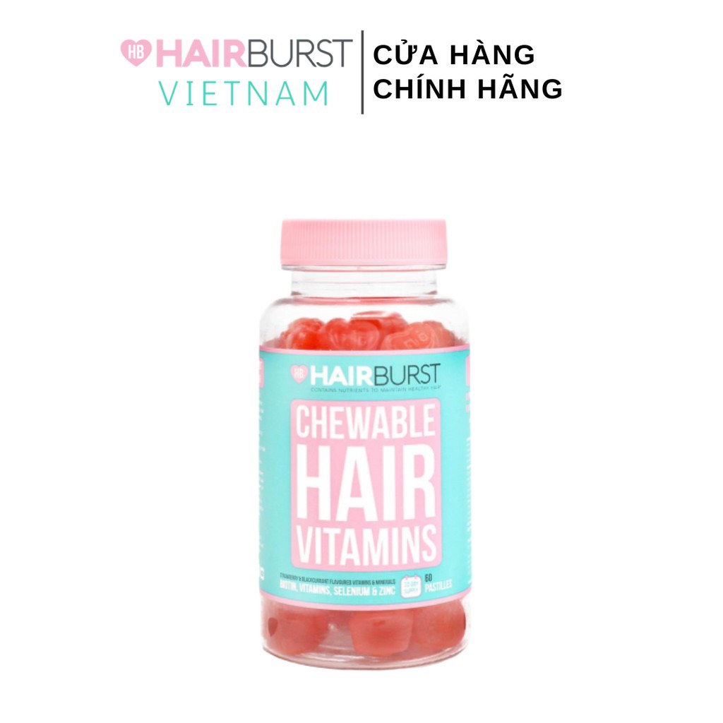 Kẹo Dẻo Vitamin Chăm Sóc, Hỗ Trợ Mọc Tóc HAIRBURST Chewable Hair Vitamins 60 gram/1 Lọ