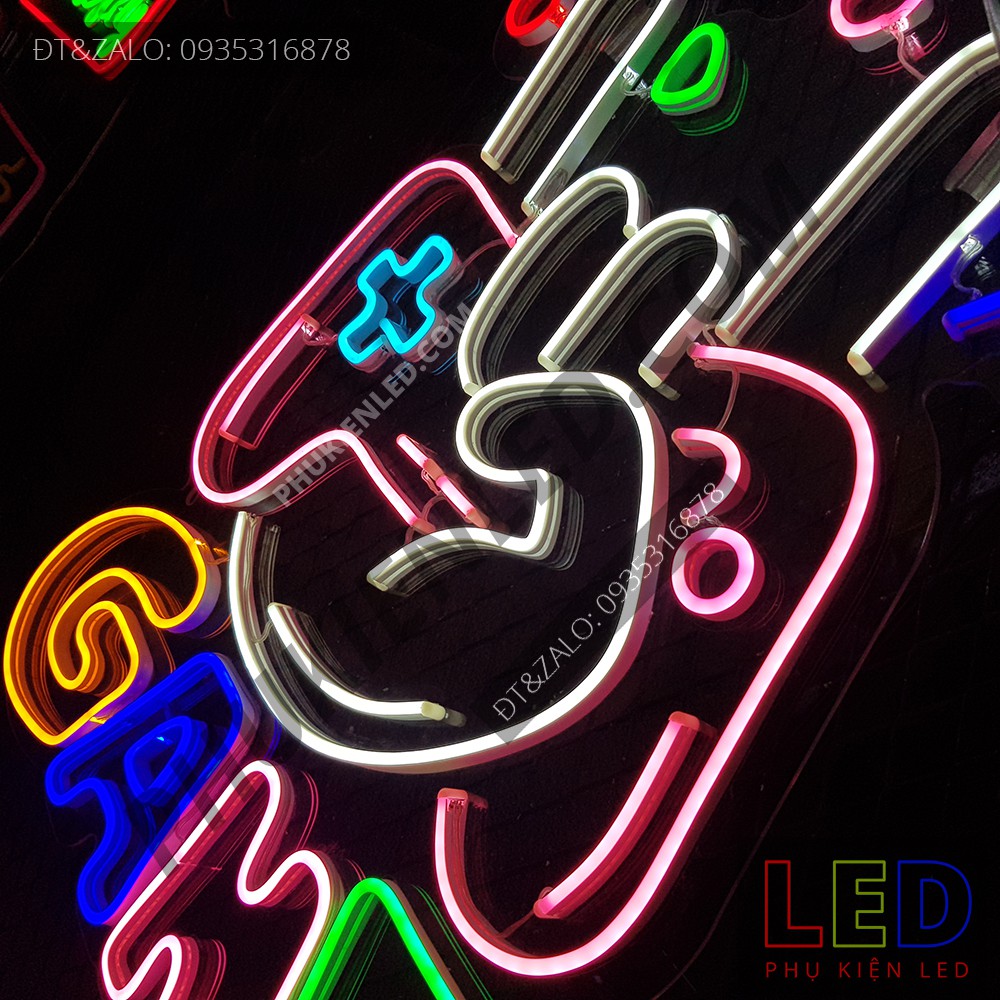 Đèn Led Neon Chữ GAME và Tay Cầm Playstation Nhiều Màu - GAME Playstation LED Neon Sign, Đèn Led Neon Game Trang Trí