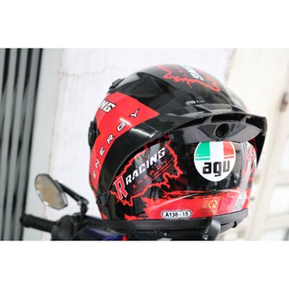 Nón bảo hiểm AGU Racing + đuôi gió