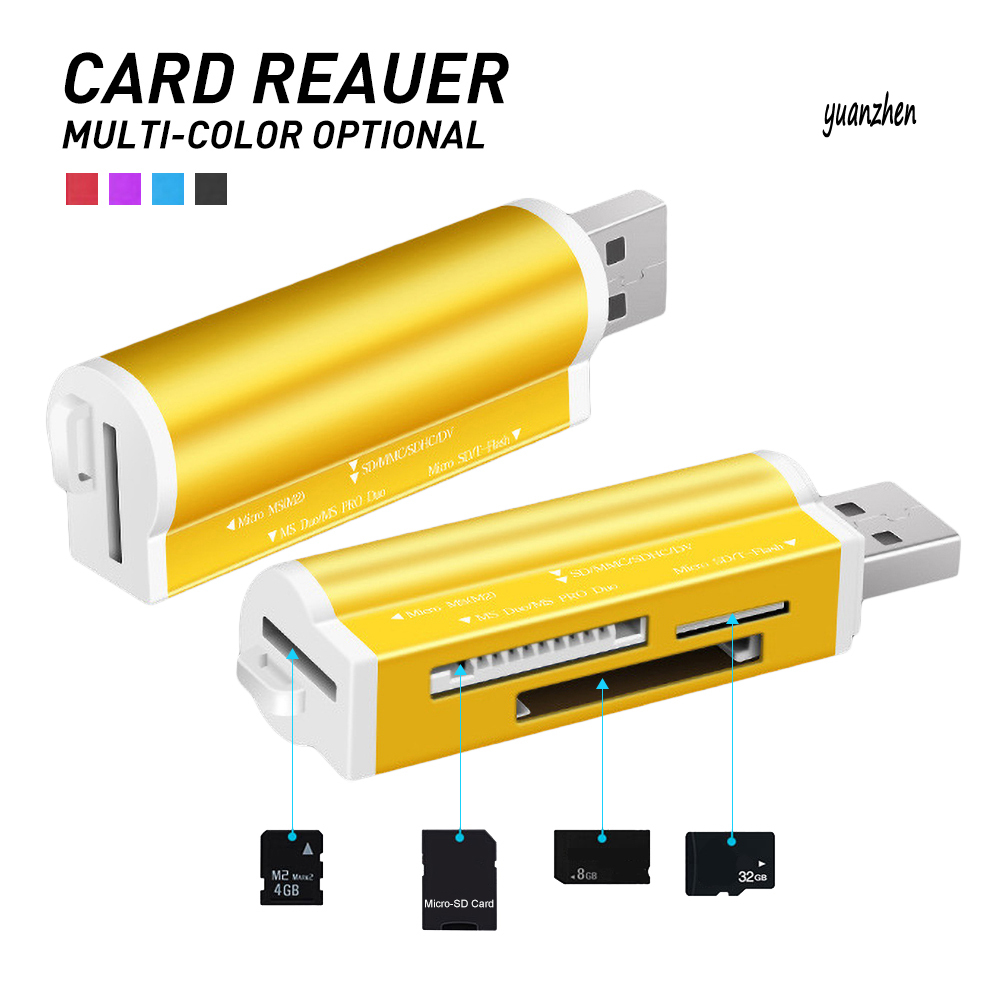 Đầu Đọc Thẻ Nhớ Usb Tf / Micro-Sd / Ms / M2 4 Trong 1 Cho Máy Tính | BigBuy360 - bigbuy360.vn