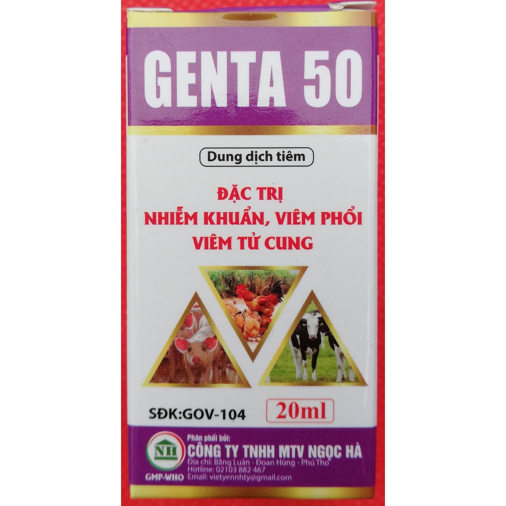 1 lọ GENTA 50 loại 20ml Chuyên dùng cho gia súc, gia cầm, chó, mèo, chim cảnh, gà đá, gà chọi