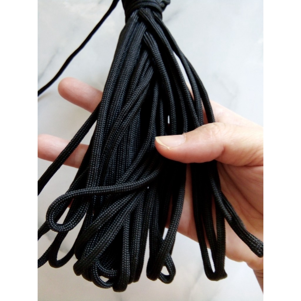 [SALE HOT] [SALE HOT] Dây Dù Paracord Sinh Tồn Đường Kính 4mm, 7 Lõi 550LB Màu Đen