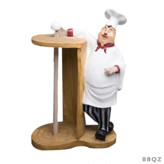 Chef Decor Paper Towel Holder, Resin Craft Display for Kitchen Cafe Restaurant Cake Shop