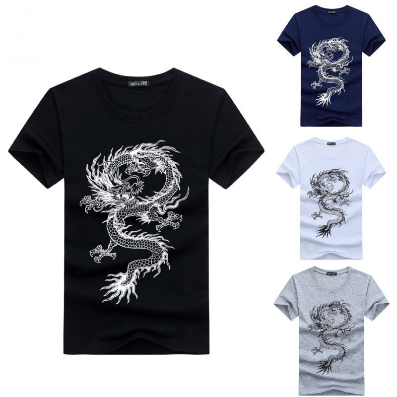 Áo Thun cotton Ngắn Tay Thời Trang Mùa Hè Cá Tính Dành Cho Nam / Size S-5XL