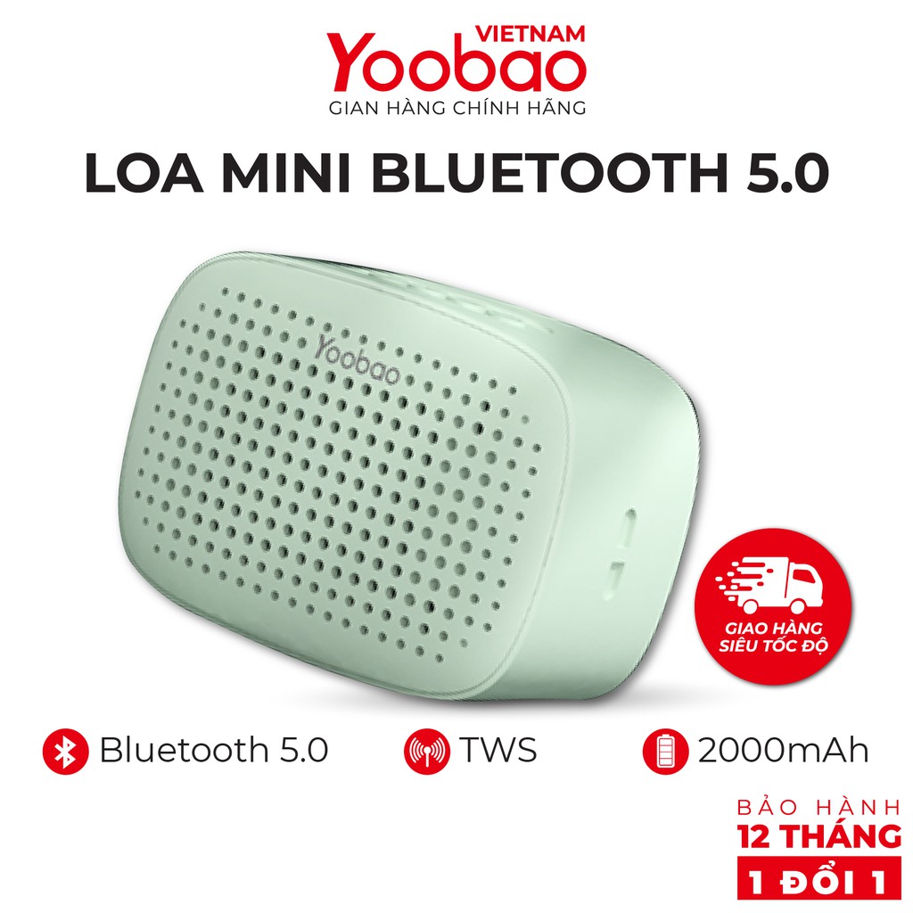 Loa Bluetooth 5.0 Yoobao M2 Hỗ trợ ghép đôi TWS Công suất 3W - Hàng chính hãng - Bảo hành 12 tháng 1 đổi 1