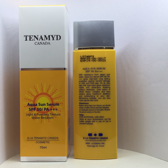 Huyết thanh chống nắng TENAMYD SPF50 PA +++ 70ml dạng nước