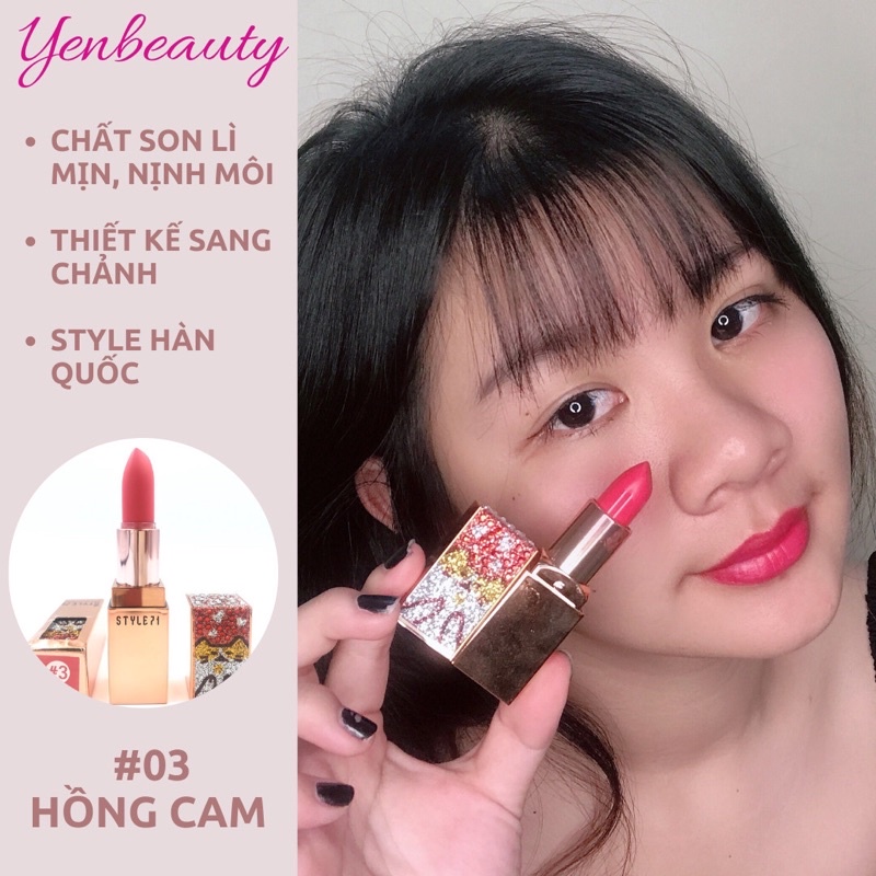 Son Thỏi Dưỡng Ẩm  Mềm Mượt Mịn Nhẹ Môi Hàn Quốc - Son Lì Lâu Trôi Chính Hãng Style 71 Matte Lipstick Lên Màu Chuẩn