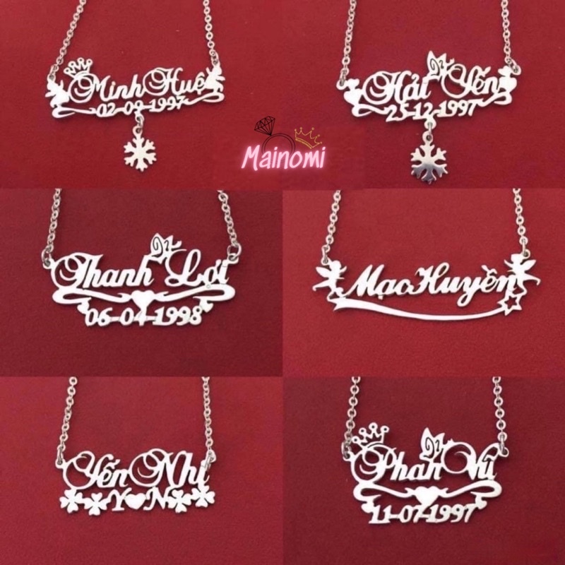 Dây chuyền các mẫu dây bạc mặt cắt chữ theo yêu cầu, Siêu đẹp Siêu Chất Shop bạc xinh Mainomi Shop Bạc Xinh