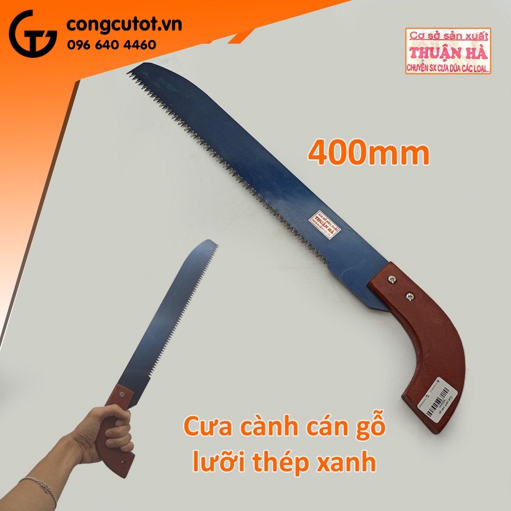 Cưa cành cán gỗ lưỡi thép xanh