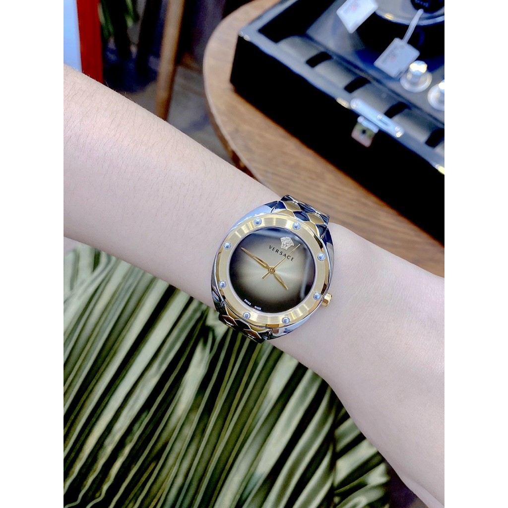 Đồng hồ nữ chính hãng full box VERSACE, đồng hồ đeo tay mặt tròn, kính Sapphire, thời trang và đẳng cấp