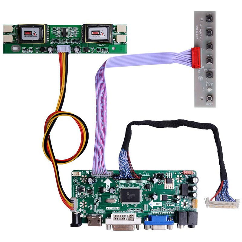 NT68676 HDMI VGA DVI Arcade Audio Input LCD Controller Driver Board for HSD190MEN4 M170EN06 17/19Inch 30Pin Panel