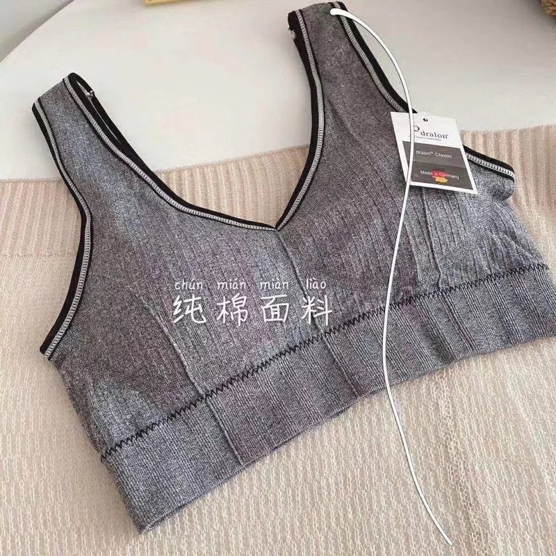 Áo bra gym yoga, bra thể thao dáng crotop  đen ghi viền nẹp