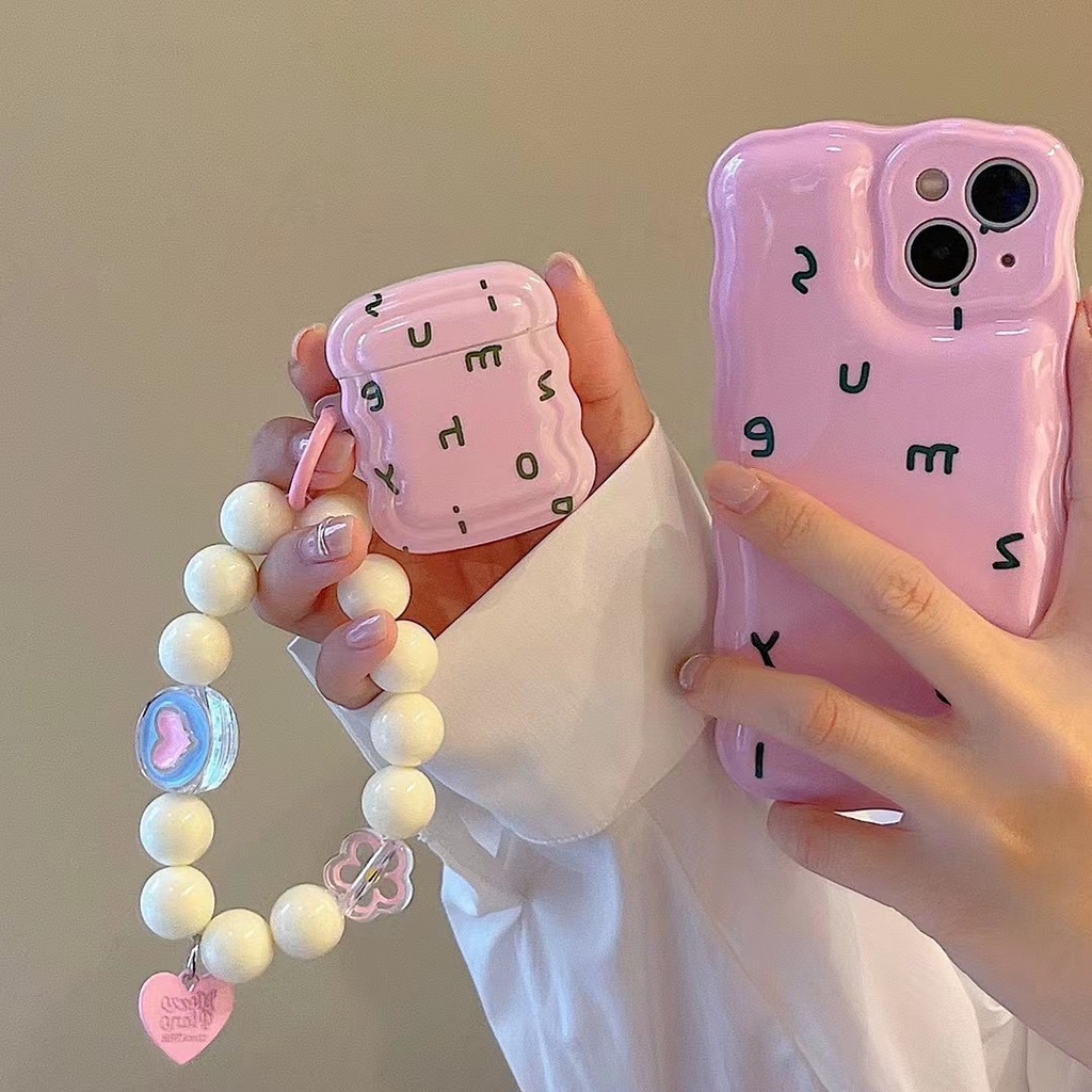Vỏ Bảo Vệ Hộp Sạc Tai Nghe Bluetooth airpods 1 / 2 pro Bằng tpu Mềm Họa Tiết Hoa Và Cơm Trắng Dễ Thương Mới