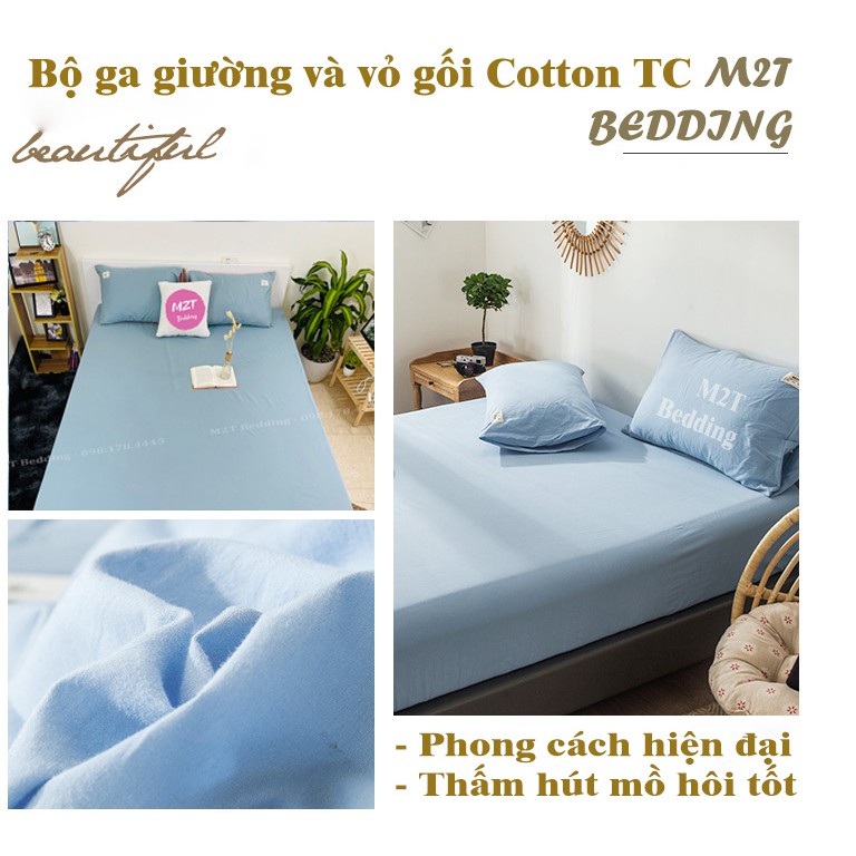 Bộ ga giường và vỏ gối Cotton Tici M2T Bedding ga gối Cotton Hàn Quốc đủ size drap nệm