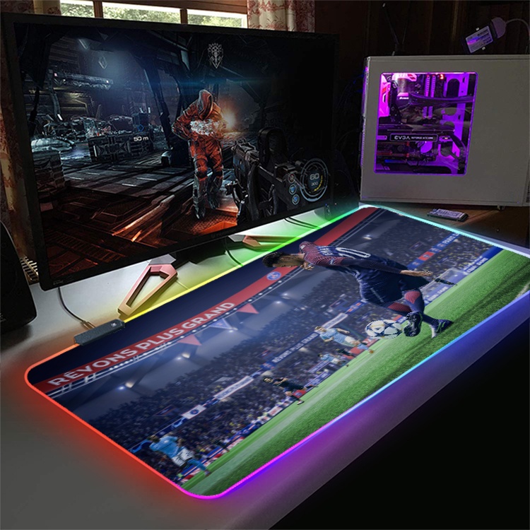 Lót Chuột, Pad Chuột LED RGB Custom Ronaldo, Messi, Neymar Size 80x30