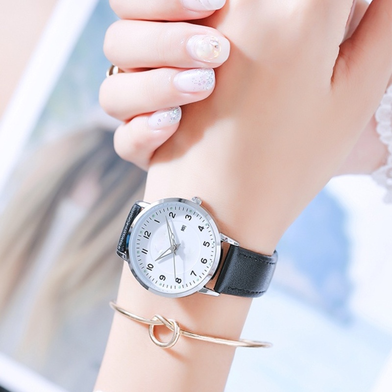 Đồng hồ dây da thiết kế đơn giản thời trang cho nữ
