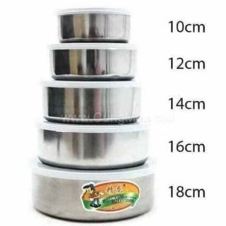Bộ 5 bát inox có nắp