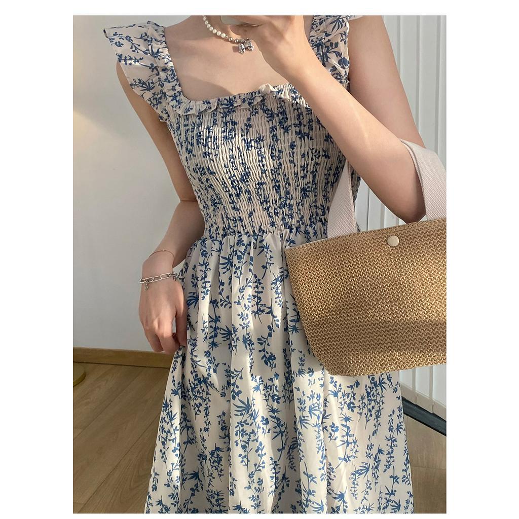 Áo Hoa Hai Dây Cổ Vuông Thời Trang Gợi Cảm Dành Cho Nữ 61838