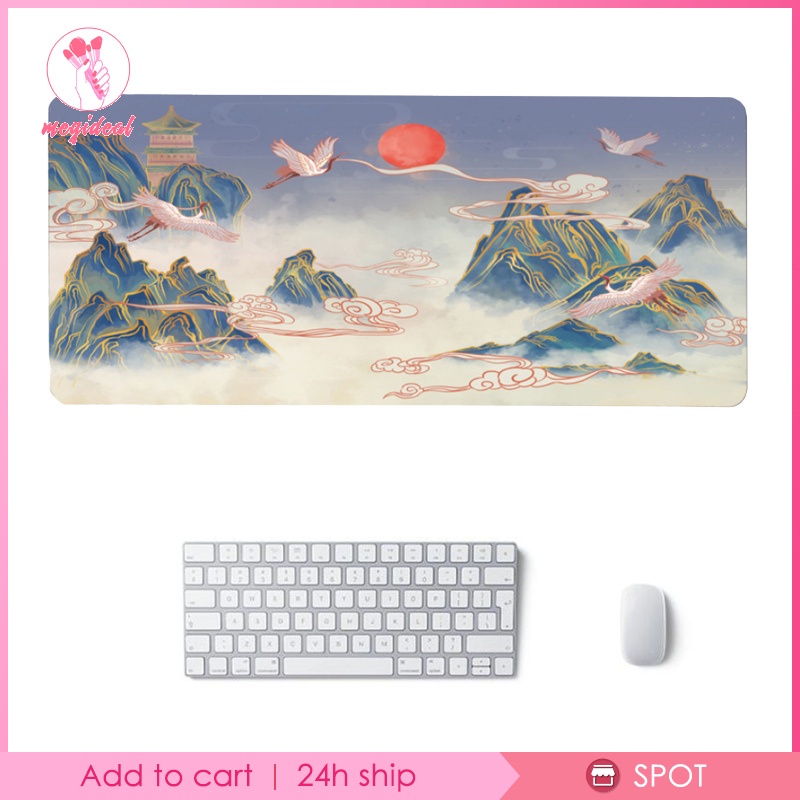 Tấm Lót Chuột Và Bàn Phím Cỡ Lớn 90x40cm In Họa Tiết Phong Cách Trung Hoa Cổ Điển Độc Đáo