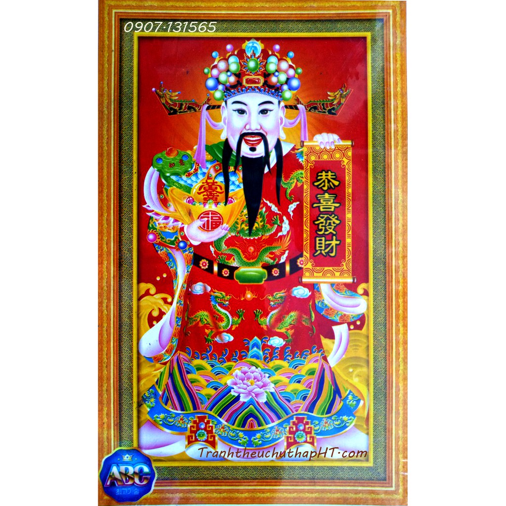 Tranh đính đá Mèo chiêu tài, Thần tài chúc phúc DF2337