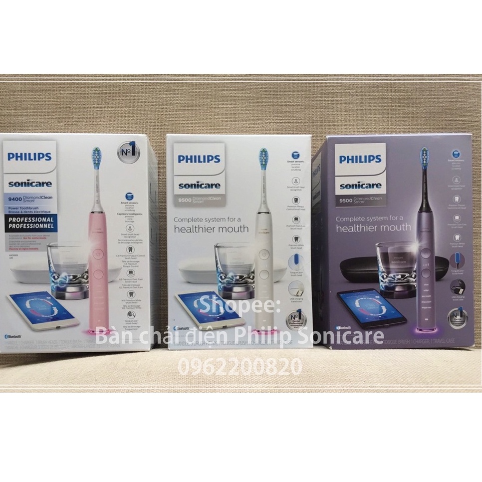 [CAO CẤP] Philips Sonicare 9400 và 9500 DiamondClean Smart - Bàn chải điện thông minh kết nối Bluetooth